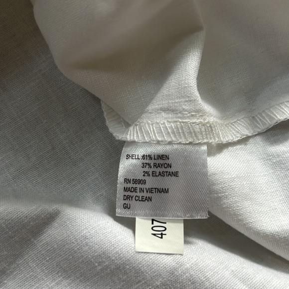 Preston & York Tabitha Stretch Linen 3/4 Sleeve Split V-Neck Embroidered Dress - Picture 9 of 11